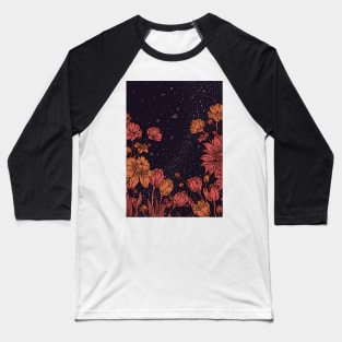 Flowers Universe Art Baseball T-Shirt